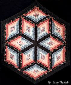 a quilted hexagonal design is shown in the dark