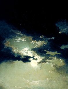 an oil painting of the sky and clouds