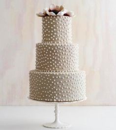 three different types of wedding cakes on display