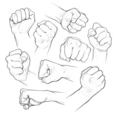 an image of hand gestures drawn in pencil