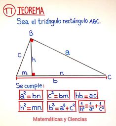 a piece of paper with an image of a triangle and the word, teorema