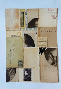 an altered collage of old postcards and letters