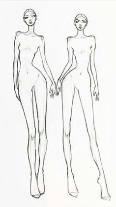 a drawing of two women standing next to each other