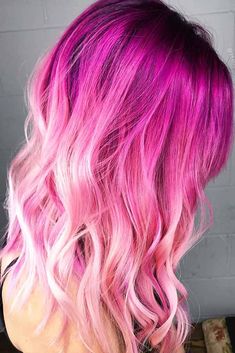 Medium Length Hairstyles To Look Unique Every Day | Glaminati Kids Hair Color, Bright Pink Hair, Hair Color Images, Pink Ombre Hair, Blond Ombre, Ombre Hair Blonde, Hair Color Crazy, Hair Color Purple, Pretty Hair Color