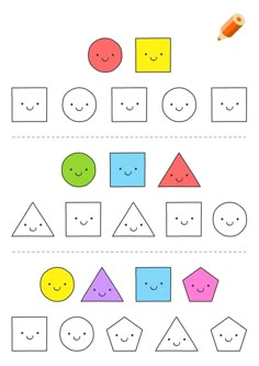 the printable worksheet for preschool to learn how to make shapes and numbers