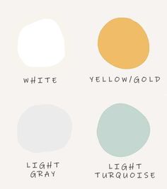 four different shades of white, yellow, and gray with the words light gray on them