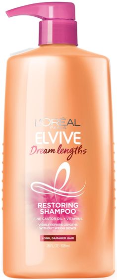 PRICES MAY VARY. Revive long, damaged hair inch by inch with elvive Dream lengths formulated with fine castor oil and vitamins B3 and B5 Strengthen hair's length and help seal split ends with elvive Dream lengths shampoo, conditioner and no haircut cream leave in conditioner Creamy restoring shampoo visibly repairs damage without weigh down, adds shine, Protects lengths and strengthens For best results, use the full Dream lengths system. Massage Dream lengths shampoo on wet hair. Lather. Rinse. Loreal Hair Shampoo, Loreal Elvive Dream Length, Shampoo Loreal Pro Longer, L’oréal Shampoo, Loreal Professional Shampoo, Hair Inches, Vitamin B3, Hair Strengthening, Leave In Conditioner