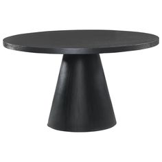 a black table with an oval top on a white background and no people around it