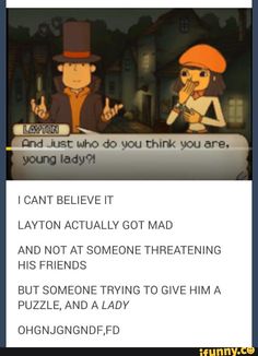 two people sitting at a table in front of each other with text that reads i can't believe it layon actually got mad and not at someone threatening his friends but someone trying to give him a puzzle