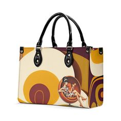 Take a trip back to the 60s with this Mid Mod Retro Gal handbag! With funky and trendy style, this shoulder bag will add a touch of whimsy to any outfit. Perfect for those who don't take themselves too seriously. Groovy, baby! (Only 25 words, but totally boss!) Upgrade your style with this New Version Luxury Women PU Leather Handbag. Crafted from premium PU leather, this handbag features a smooth zipper and sturdy top handles for comfortable carrying. Available in three sizes, it offers versatil Retro Brown Shoulder Bag For On-the-go, Retro Satchel With Large Capacity, Retro Brown Shoulder Bag With Top Handle, Vintage Square Shoulder Bag, Retro Black Shoulder Bag With Top Handle, Retro Black Top Handle Shoulder Bag, Black Retro Top Handle Shoulder Bag, Retro Black Satchel For Daily Use, Retro Satchel For Everyday Use With Large Capacity