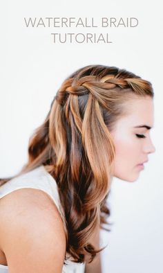 DIY Waterfall Braid Tutorial Waterfall Braid Tutorial, Fishtail Braid, Braided Hairstyles For Wedding, Skirt Maxi, Spring Hairstyles, Wedding Hairstyles For Long Hair