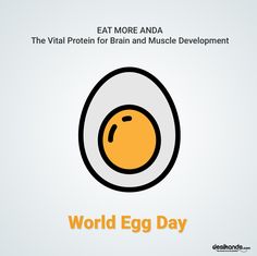 an egg is shown with the words world egg day on it's back side