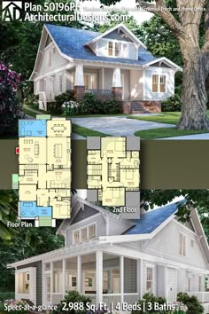 two story house plans with porches and attached garage