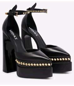 Versace Heels, Shoes Png, Shoes Heels Classy, Versace Shoes, Women's Shoes Accessories, Heels Classy