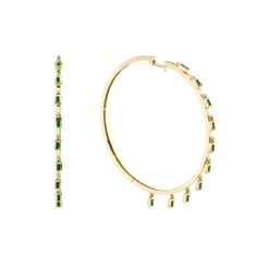 READY TO SHIP EMERALD BAGUETTE DANGLE HOOPS – SHAY JEWELRY White Gold Sapphire, Dangle Hoop Earrings, Fine Jewels, 18k Rose Gold, Blue Sapphire, Jewelry Gifts, Jewelry Collection, Gold Bracelet, Ruby