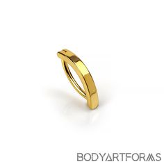 a gold ring that has been made to look like it is in the shape of a curved