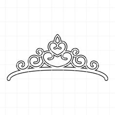 Tiara Png, Tiara Drawing, Crown Outline, Tiara Svg, Tiara Tattoo, Pink Tiara, Crown Silhouette, Crown Svg, Princess Svg