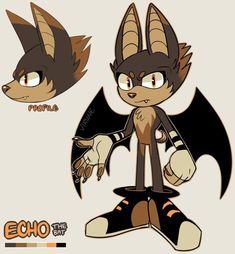 an image of a cartoon character with two different eyes and ears, one in the shape of a bat