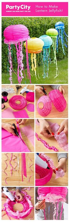 how to make jellyfish decorations with paper plates and streamers