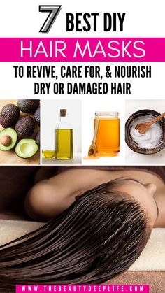 Transform your dry, dull hair with these 7 easy-to-make DIY hair masks! Using natural ingredients like coconut oil, avocado, honey, olive oil & more, these masks help hydrate, nourish, and revive your locks while tackling pesky split ends. Perfect for locking in moisture and restoring shine—all from the comfort of your home. Try one tonight and give your hair the love it deserves! Hair Masks For Dry Damaged Hair, Diy Hair Mask For Dry Hair, Diy Hair Masks, Diy Store, Dull Hair, Dry Damaged Hair, Split Ends, Hair Mask, Damaged Hair