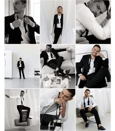 a collage of photos with men in suits and ties