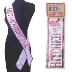 Wrangle up some customers with these little beauties. Now Little Genie offers a unique collection of Western-themed bridal items. This is a "gettin hitched" bride sash. White sash, pink lettering. Color: Multicolor. Bride Sash, Pink Sash, Getting Hitched, Bride To Be Sash, Gettin Hitched, Kids Sensory, Photo Cake, Birthday Shopping, Bride To Be