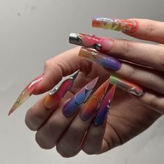 Retro Nails, Cow Nails, Hippie Nails, Glamorous Nails, Striped Nails, Nails Only, Rainbow Nails