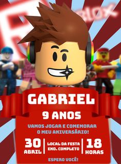 Edite grátis você mesmo usando nosso editor online | Design by Decore Arte | Convite Digital Convite Aniversário Roblox    O convite Convite Aniversário Roblox perfeito para o seu evento!    Personalize o convite do seu jeito com nosso editor online    Nosso convite digital Convite Aniversário Roblox é totalmente personalizável. Você pode alterar o texto, a fonte, as cores e até mesmo adicionar fotos. É fácil de usar e você pode editar o convite perfeito em minutos utilizando nosso e Cake Topper