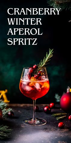 the cranberry winter aperol spritz