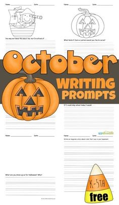 an october writing project with pumpkins on it