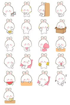 Bunnyjanjan! (Part.5) sticker pack, stickers forBunnyjanjan! (Part.5) fans Cute Stickers Kawaii, Cute Kawaii Printable Stickers, Cute Stickers For Drawing, Cute Pictures Of Cartoons, Cute Pictures To Draw Stickers, Cut Printable Stickers, Cute Stickers Easy, Kawaii Picture