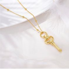 Material: 18k Gold Plated Hypoallergenic Lead & Nickle Free Tarnish Free Length: 21” Top Rated Seller Quick Shipper Open To Offers 1800+ Listings Sold Owl Pendant Necklace, Choker Collar Necklace, Key Pendant Necklace, Gold Bead Necklace, Beaded Pendant Necklace, Elephant Pendant, Key Pendant, Gold Tone Necklace, Crystal Necklace Pendant