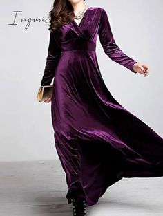 Ingvn - Women‘s Party Dress Wedding Guest Velvet Long Maxi Black Wine Royal Blue Sleeve Pure Party Dress Wedding, Party 2023, Velvet Dress Long, Spring Blouses, Dress Wedding Guest, Dress Velvet, Elegant Party Dresses, Maxi Dress Black, Black Velvet Dress