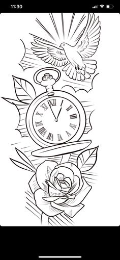 an image of a clock and roses on a phone screen, with the time being 11 00