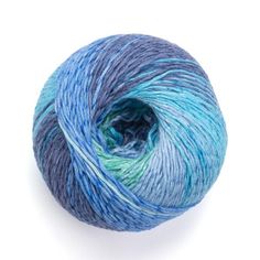 a skein of blue and green yarn