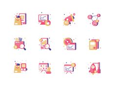 the icons are designed to look like they have different colors and shapes, but it is also