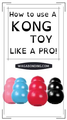 an advertisement with the words how to use a kong toy like a pro on it