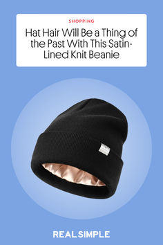 Hat hair will be a thing of the past with this satin-lined knit beanie, which keeps your head warm and your hair frizz free. Click to shop now! We may receive compensation if you click on our links. #hats #hair #haircare #womensstyle Hat Hair, Hair Frizz, Frizz Free Hair, Frizz Free, Knit Beanie, A Thing