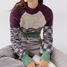 Brand New With Tag, Size: S Chest: 32 Inches- 82cm Length: 16.8 Inches- 35cm Materials: 59% Recycled Polyester, 29% Acrylic, 9% Wool, 3% Spandex Brushed-Soft Pullover Sweater From Uo Crafted From A Cozy Wool Blend With Recycled Materials. Ultra-Cropped With A Mock Neckline, Puffy Long Sleeves And Finished With Ribbed Trim At The Collar, Cuffs And Hem. Puffy Long Sleeves, Yellow Knit Sweater, Pink Knit Sweater, Yellow Knit, High Neck Sweater, Oversized Knitted Sweaters, Mock Neckline, Urban Outfitters Women, Mock Neck Sweater