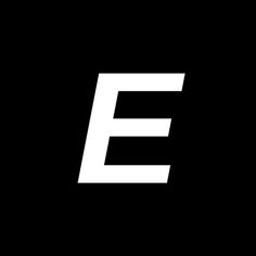 the letter e is made up of white letters on a black background, and it appears to be in two different font styles