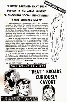 an advertisement for the beat's broadway musical company, featuring two women and one man