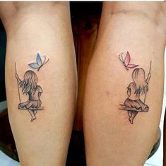 Matching Couple Tattoo, Matching Friendship Tattoos, Swing Tattoo, Cute Sister Tattoos, Mama And Daughter, Couple Tattoo Ideas