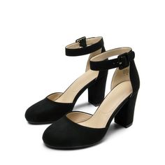 These Womens High Heel Closed Toe Chunky Wedding Shoes offer flexible anti-slip outsole, and U-shaped heel cup for stability and comfort during long wear. Versatile and classic, they're perfect for work and other occasions, with a breathable insole for a dry, comfortable fit. Size: 8.5.  Color: Black.  Gender: female.  Age Group: adult. Closed Black Heels, Short Black Heels, Grad Shoes, Black Closed Toe Heels, Heels Closed Toe, Wedding Shoes Pumps, Heels Comfortable, Closed Toe Heels, School Dances