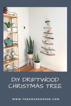 See how I made this Driftwood Christmas Tree using some simple and inexpensive materials. Drift Wood Christmas Tree, Drift Wood Christmas, December Diy, Christmas Babygrow, Diy Home Upgrades, Driftwood Tree, Driftwood Christmas, Beach Crafts Diy, Diy Driftwood