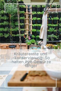 an outdoor garden with plants growing in the background and text overlay that reads, krautern und konservervingung so hatten ire gewuze langer gewerize hanger