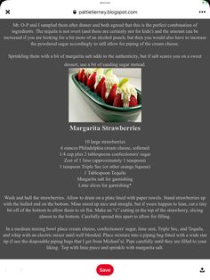 the website for margarita strawberries, which is also available on their iphone or ipad