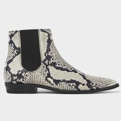 Zara Men’s Animal Print Snake Leather Ankle Western Boots Black/Gray Size 7/40 New Brand New Without A Box. Zara Casual Leather Chelsea Boots, Casual Zara Leather Chelsea Boots, Ankle Western Boots, Chelsea Boots Men Outfit, Boots Men Outfit, Snake Print Boots, Zara Men, Snake Leather, Chelsea Boots Men