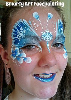 Clowns Halloween, Frozen Face Paint, Frozen Face, Princess Face, Winter Designs, Beautiful Fairy, Fairy Friends