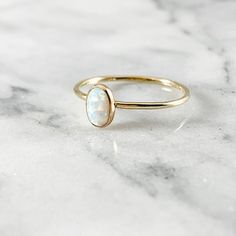 Gold Filled Opal Gemstone Oval Ring  (October Birthstone Teal White Pink Purple Blue Hammered Smooth Mary Jewelry, Birthstone Stacking Rings, Opal Moonstone, Arm Accessories, Jewelry Product Shots, Be Faithful, Wedding Gifts For Bridesmaids, Pink Purple Blue, Minimalist Gifts