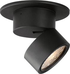 a black ceiling light with a white background